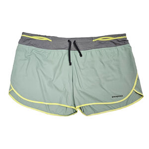 Patagonia Womens XL Strider Pro Shorts 2.5 Green Brief Liner Trail Running 24656